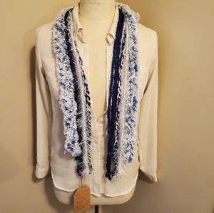 Blue & White CRAZY scarf #2